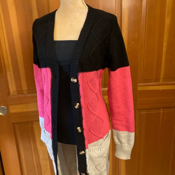 Nwt, Lavishly Paris Multicolored Open Front Cardigan Coat. - Picture 8 of 16